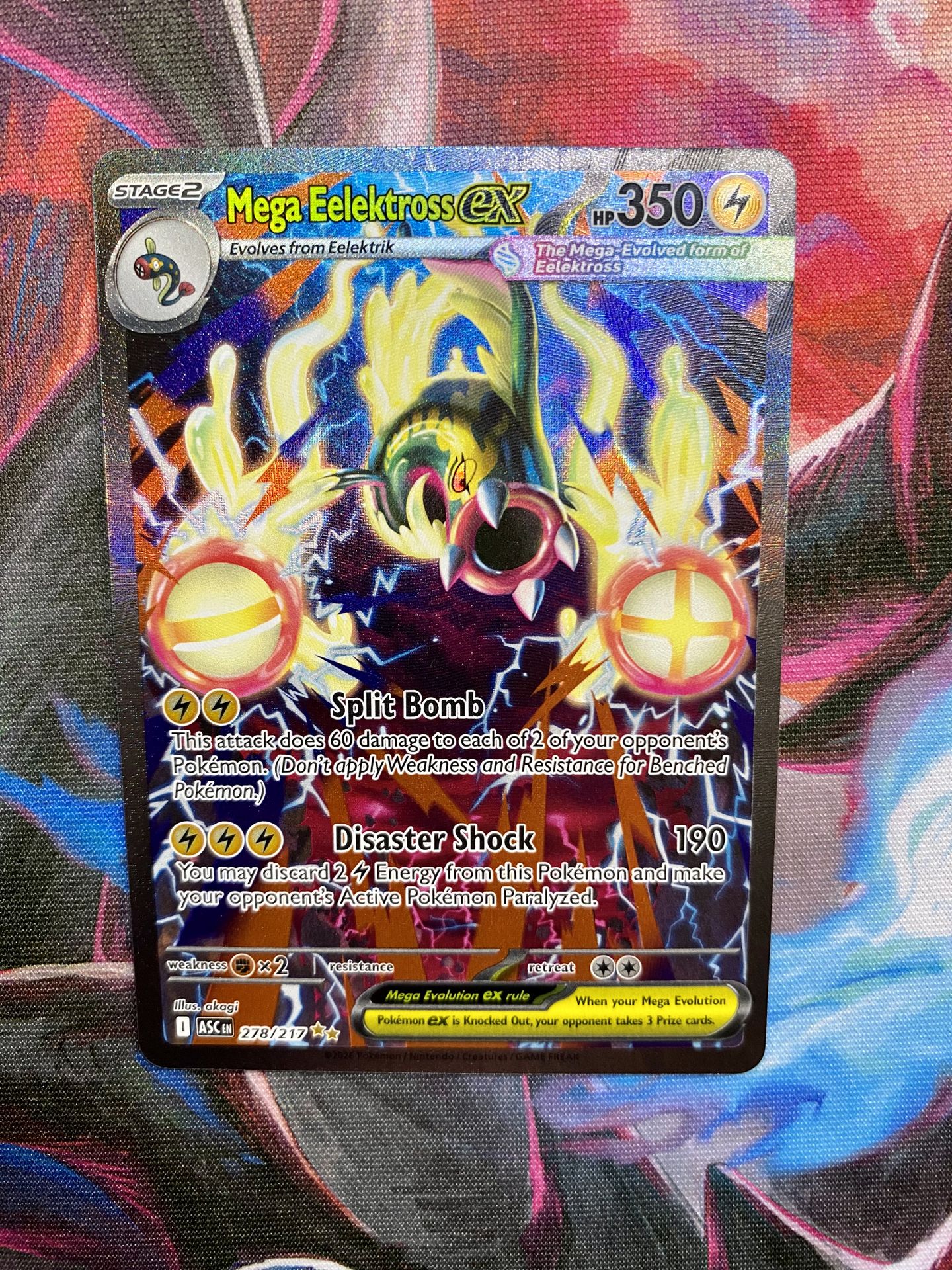 Pokemon Ascended Heroes Mega Eelektross ex 278/217 Special Illustration Rare SIR