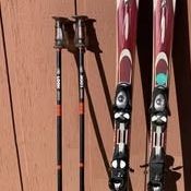 Snow skis and poles