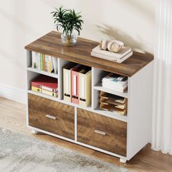 F1810-bx  Mobile file Cabinet, Oak Karo & White 