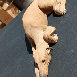 Small Dog Statue Figurine Signed