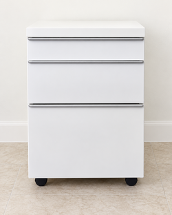 White 3-Drawer Rolling File Cabinet / Office Storage