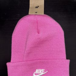 Nike Sportswear Pink Utility Futura Unisex Beanie NWT One Size Stretch Cotton