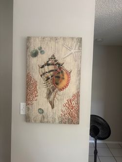 Coastal Seashell Wall Art Canvas