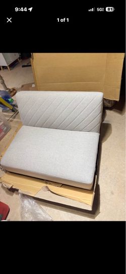 Light Gray Fabric Fold-Out Futon Chair