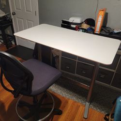 Ikea Heavy Duty Non Adjustable Stand Up Table/Desk And Draft Chair