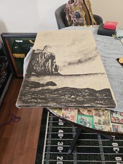 Hand Printed Frame Of Lighthouse