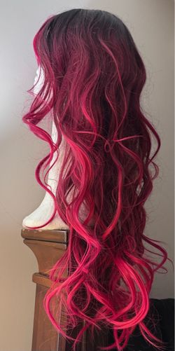 Magenta  wig - long
