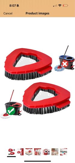 Scrub Brush, 2 Pcs Spin Mop Scrub Brush Head Compatible for EasyWring 1-Tank System, Hard Bristle Cleaning Brush for Bathroom, Kitchen, Tub and Tile