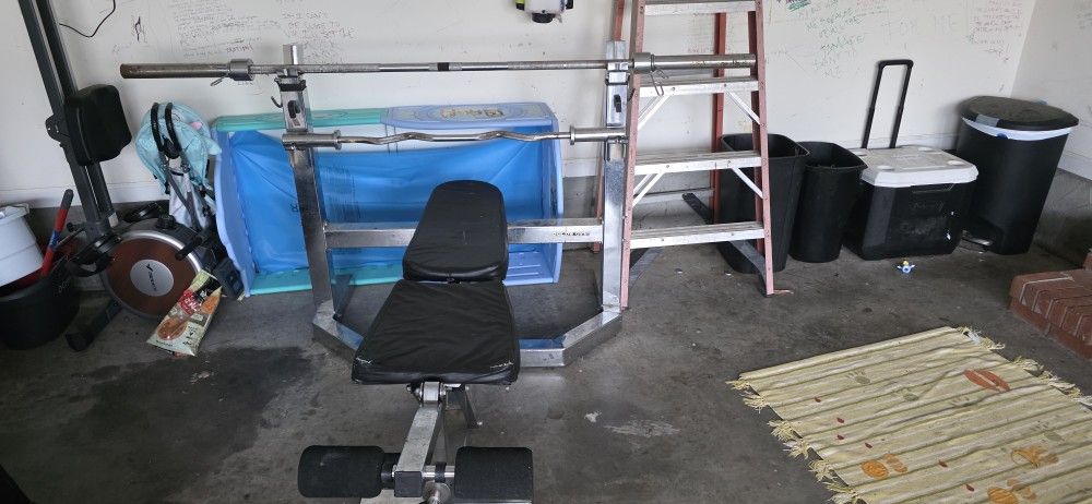 Golds Gym Weight Bench Plus Bars