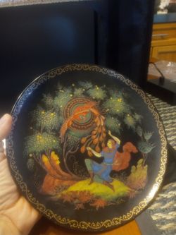 Russian Mythology Plate. Ivan Tsarevich And The Firebird 