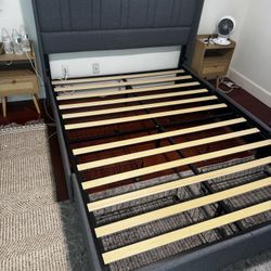 Modern Upholstered Bed Frame  – Great Condition