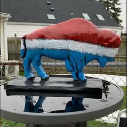 The Red White And Blue Buffalo Statue