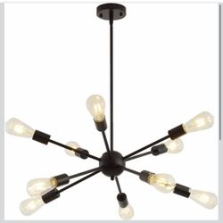 Walnut Tree 10-Light Sputnik Chandelier – Modern Black Pendant Light