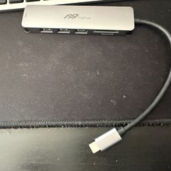 USB-C Hub Multiport Adapter - 7 in 1 Portable Space Aluminum Dongle with 4k HDMI Output