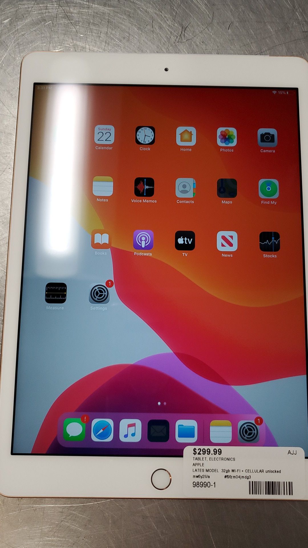 Apple iPad 7th Generation 32gb Wifi + Cellular Unlocked 98990
