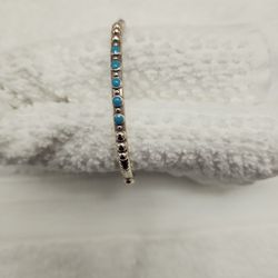 Beautiful Turquoise And Silver Bangle Bracelet Thumbnail