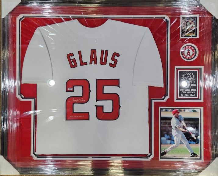 Angels World Series MVP Troy Glaus Signed, Deluxe-Framed, PSA-Certified Jersey