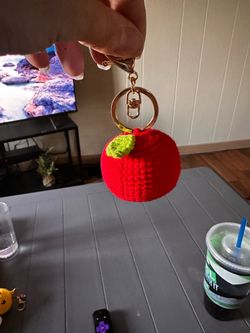 🍎 Handmade Crochet Apple Keychain | Teacher Appreciation Gift