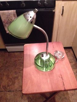 Neon and silver green desk lamp