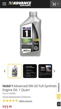 Mobil 1 OW-20 Advance Fuel Economy Motor Oil - 1 Quart