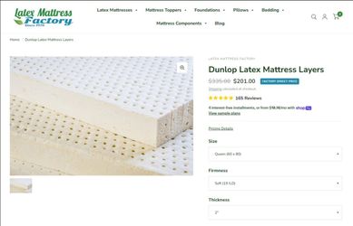 Latex Mattress Topper - 2" Queen