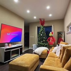 yellow CORDEROY Couch 