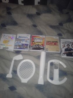 New! Wii resort and 2 t.hawks games ect