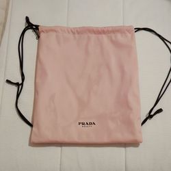 Prada Beauty VIP GWP Black & Pink Reversible Drawstring Backpack Bag Pouch