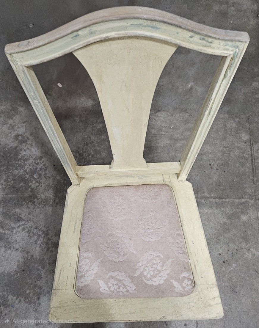 Antique Cream Chair With Cushion