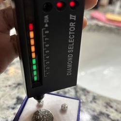 Lab Diamond White Gold Cluster Earrings Size: 6mm