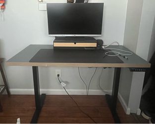 Electric Standing Desk with Black Mesh Chair