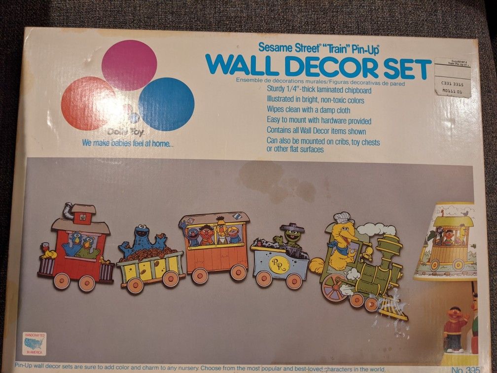 Vintage Sesame Street Nursery Wall Decorations Train Set Nib Kids Room