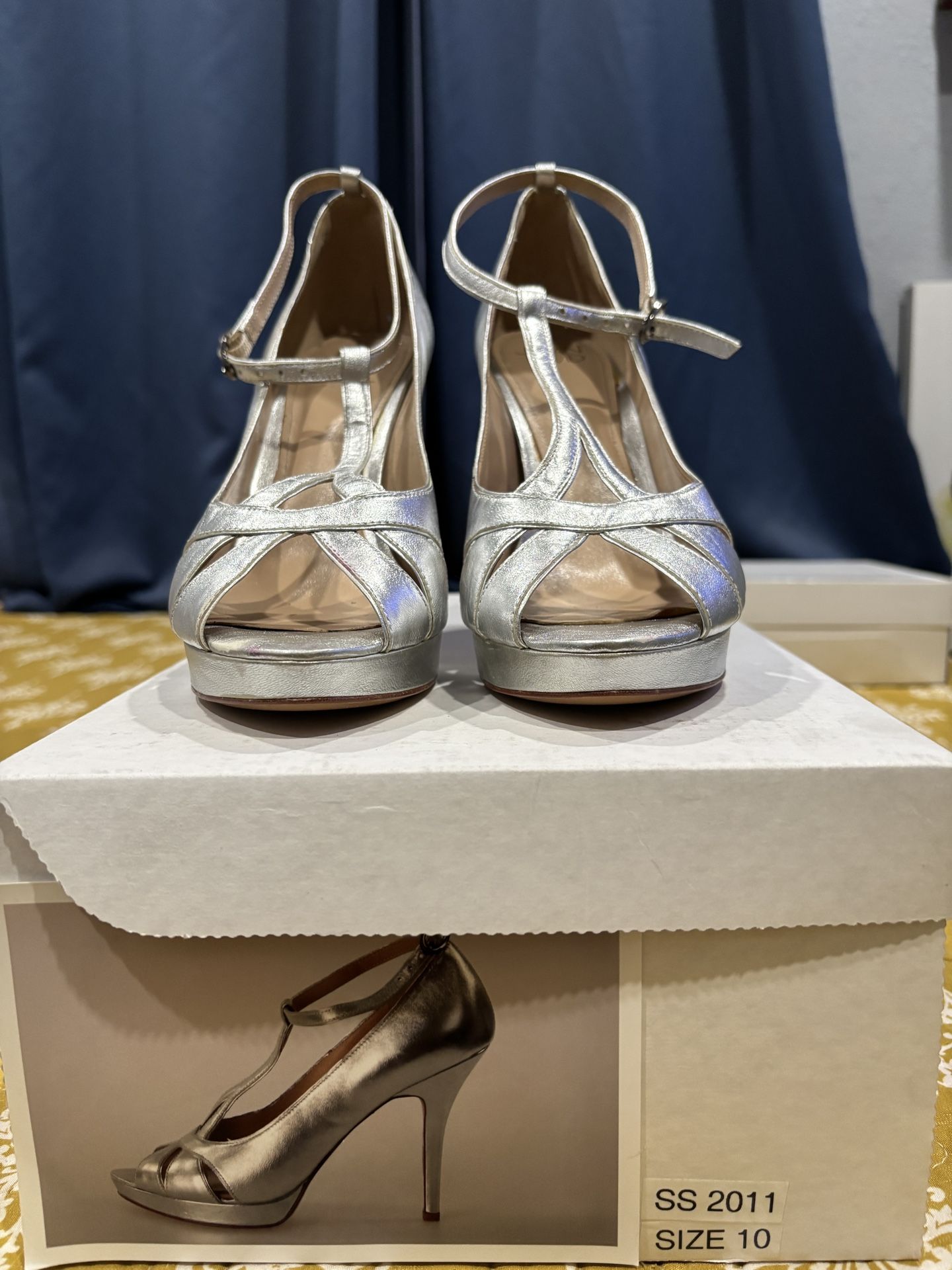 Beautiful Silver High Heels Size 10