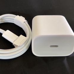 20W Genuine OEM Apple iPhone Fast Charger & USB-C Lightning Cable