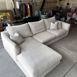 Mario Capasa 2pc Beige Sectional w/ Chaise 110inch