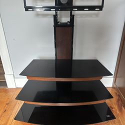 TV Stand 3-Tier Glass Shelves 