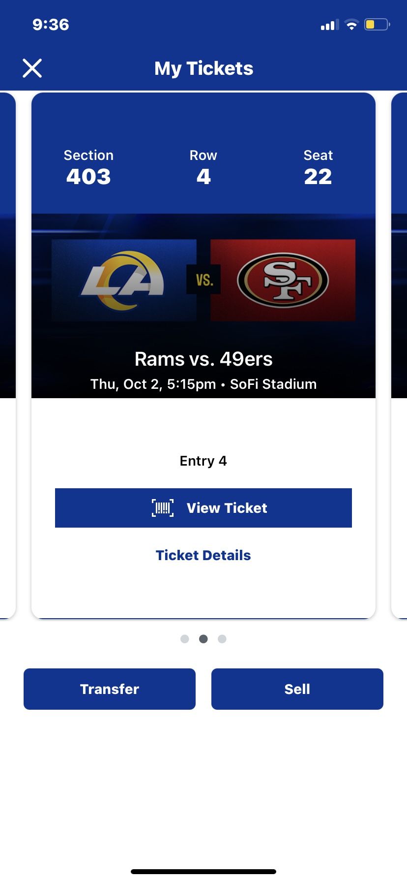 Los Angeles, Rams VS SAN FRANCISCO 49ERS