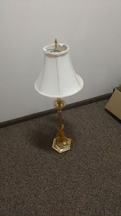 Table lamp gold and white perfect for office or family room