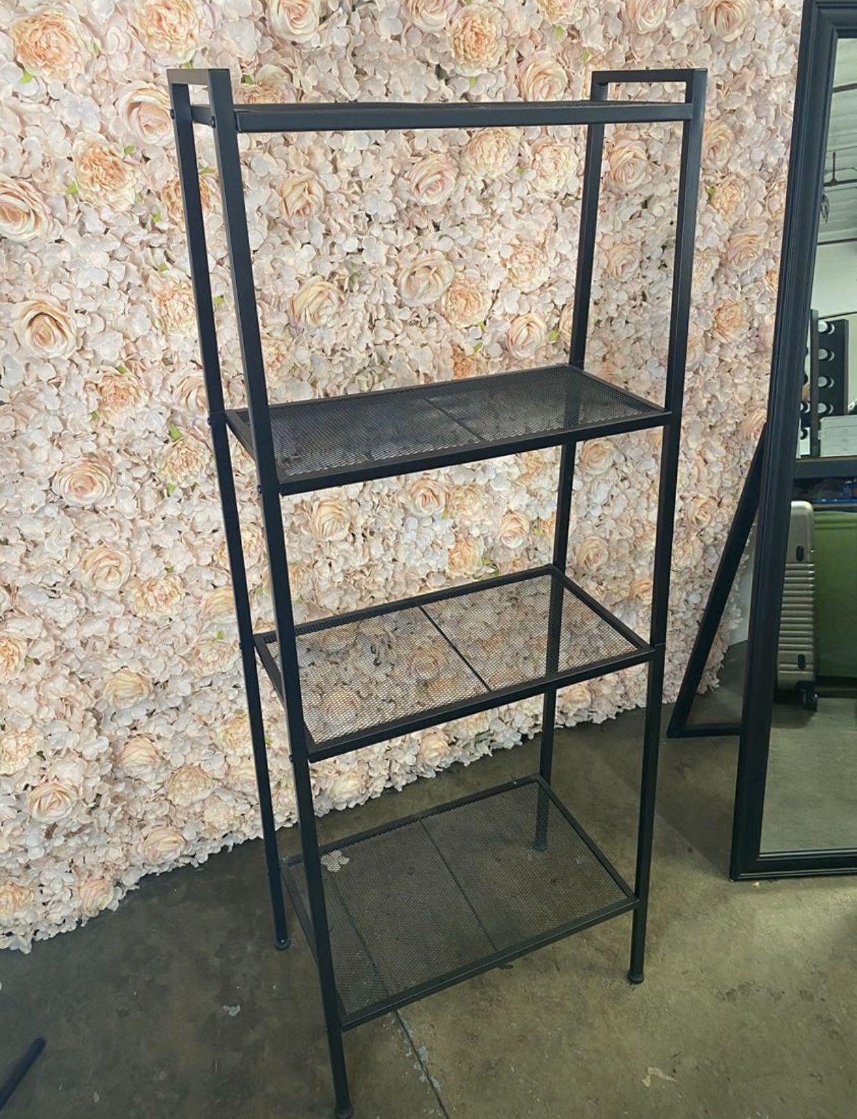 4-Shelf Metal Ladder Book Shelf Open Bookcase Black & White Available