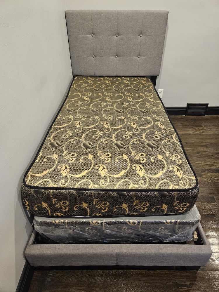 Twin bed frame and matress