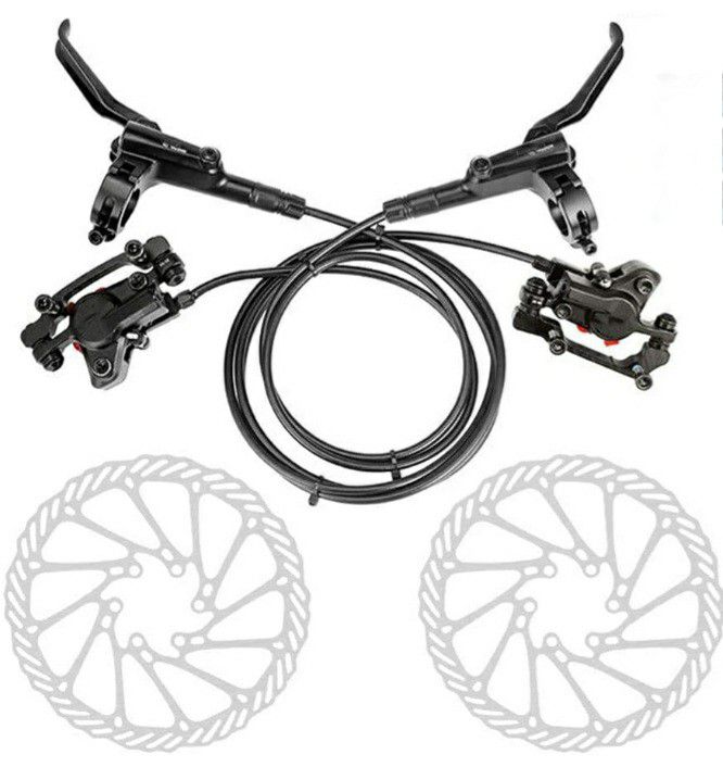 Disc Brake Set Hydraulic Brand New Complete Hardware Included - Bikeshop Costs $215