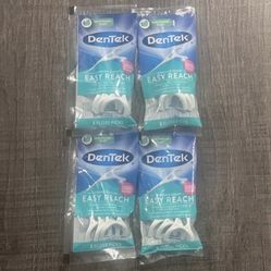 Set of 4 New DenTek Easy Reach 3-Count Mint Flavored Floss Picks Travel Packs