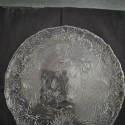 Brand New 13in  Holiday Glass Platter