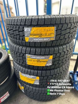 265/75R16 LT Land Golden A/T New Set of Tires Installed and Balanced Set de Llantas Nuevas Instaladas y Balanceadas