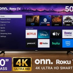 Roku Smart TV 50" with remote/guide