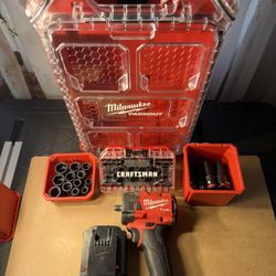 Milwaukee M18 FUEL Brushless 3/8” Impact Wrench – Impact Socket Set Bundle w/ Packout