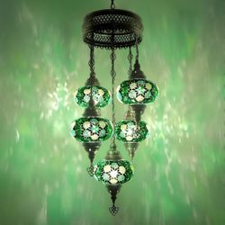 Handmade Turkish Mosaic Hanging Lamps 