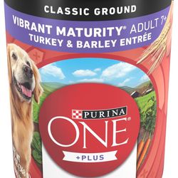 Purina ONE® +Plus Turkey & Barley Entrée for Senior Dogs (12 Cans)