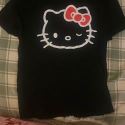 Y2K Hello Kitty Black Shirt- size Small