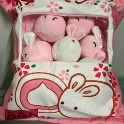 Bunny Plushie Bag With Plushies 